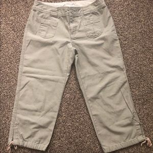 The North Face crop beige pants with drawstring hem in size 8